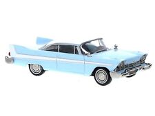1958 Plymouth Fury Light Blue with White Top 1/87 (HO) Scale Model Car by Breki picture
