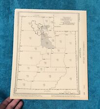 1933 UTAH Retails Sales In Each County Map, Commercial Business Atlas picture