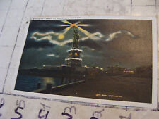 Orig Vint post card EARLY STATUE OF LIBERTY NY CITY AT NIGHT picture