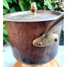 Vintage French Hand Hammered Copper Sauce Pan with Lid picture