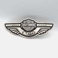 Harley Davidson 100th Anniversary Silver Belt Buckle Wings picture