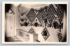 c1954 RPPC Kaiservilla Bad Ischl Stairway Taxidermy Mounts VINTAGE Postcard 1411 picture