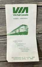 Vintage 1980 April 27 VIA Rail Canada Quebec Montreal Schedule picture