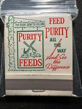 VINTAGE MATCHBOOK - PURITY FEEDS - URBANA, OH - UNSTRUCK picture