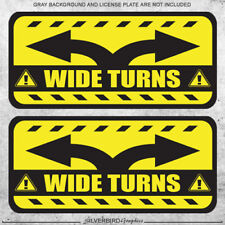 2x Wide Turns - sticker decal - truck vehicle label caution warning weatherproof picture