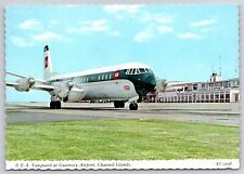 Airplane Postcard BEA Airlines Vanguard at Guernsey Airport Channel Islands CD1 picture