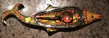 Khokhloma Fish Platter Russian Hand Painted Caviar With Spoon picture