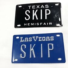 'Skip' Name Las Vegas Hemisfair Texas Bike Mini Metal License Plates 4