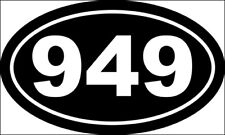 3x5 inch BLACK Oval 949 Orange County Area Code Sticker (city newport beach) picture