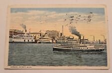 Used 1917 Harbor Detroit Michigan MI Steamer Ship Postcard N2 picture