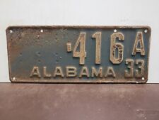 1933  Alabama THREE DIGIT  License Plate Tag picture