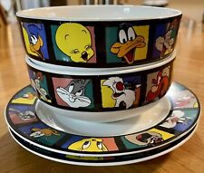 Vintage Looney Tunes Bowl/ Plate 1995 By Sakura Warner Bros (2 Sets) picture