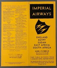 IMPERIAL AIRWAYS JANUARY 1935 AIRLINE TIMETABLE EGYPT SUDAN EAST SOUTH AFRICA  picture