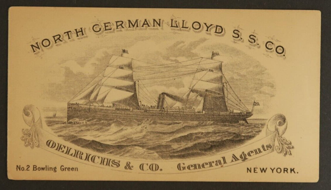 North German Lloyd Steamer Steamship Co. Oelrichs Cabin Deck Plan General Werder
