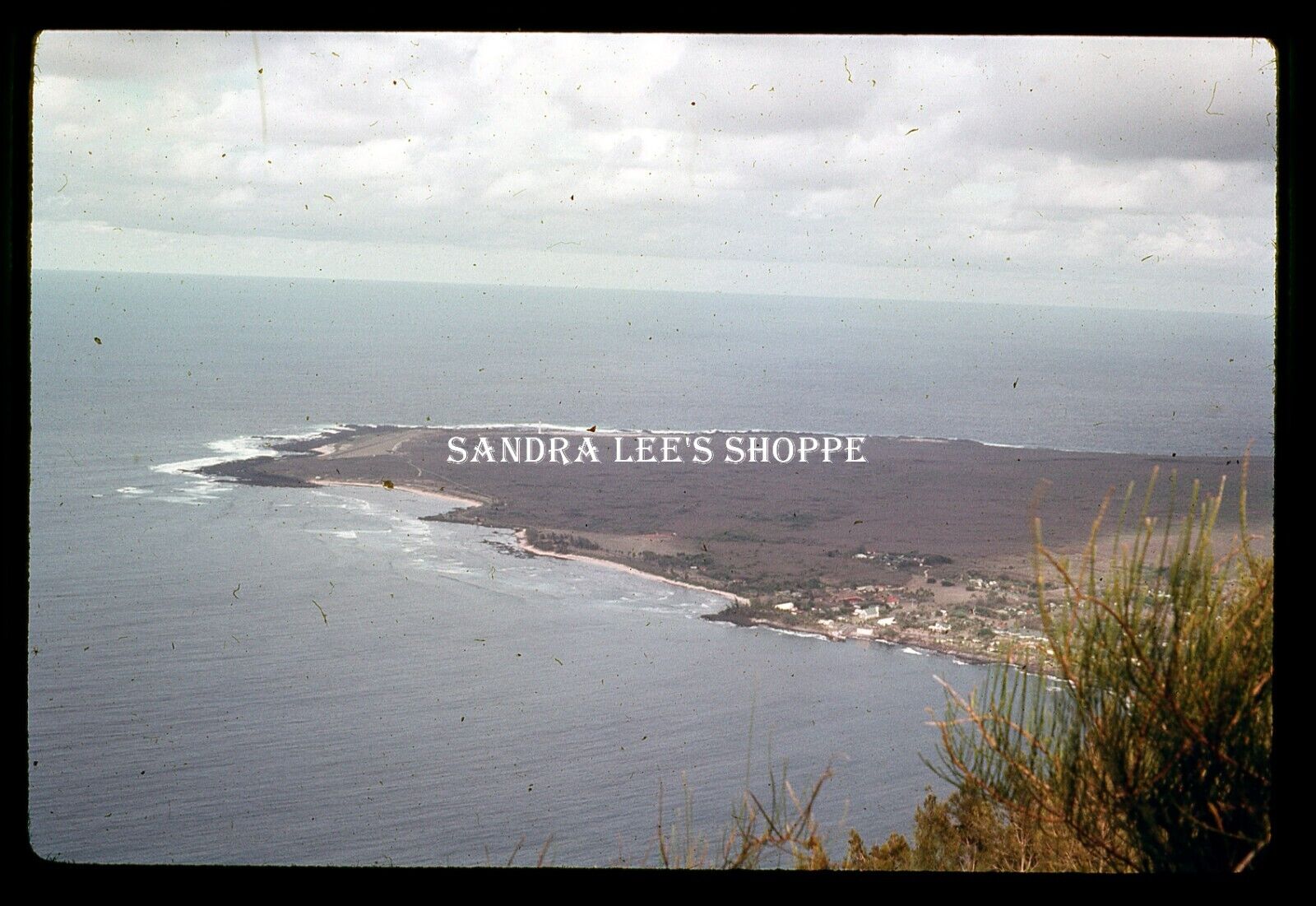 1973 Slide Aerial View Airport Kalaupapa Settlement Molokai Island Hawaii #1393