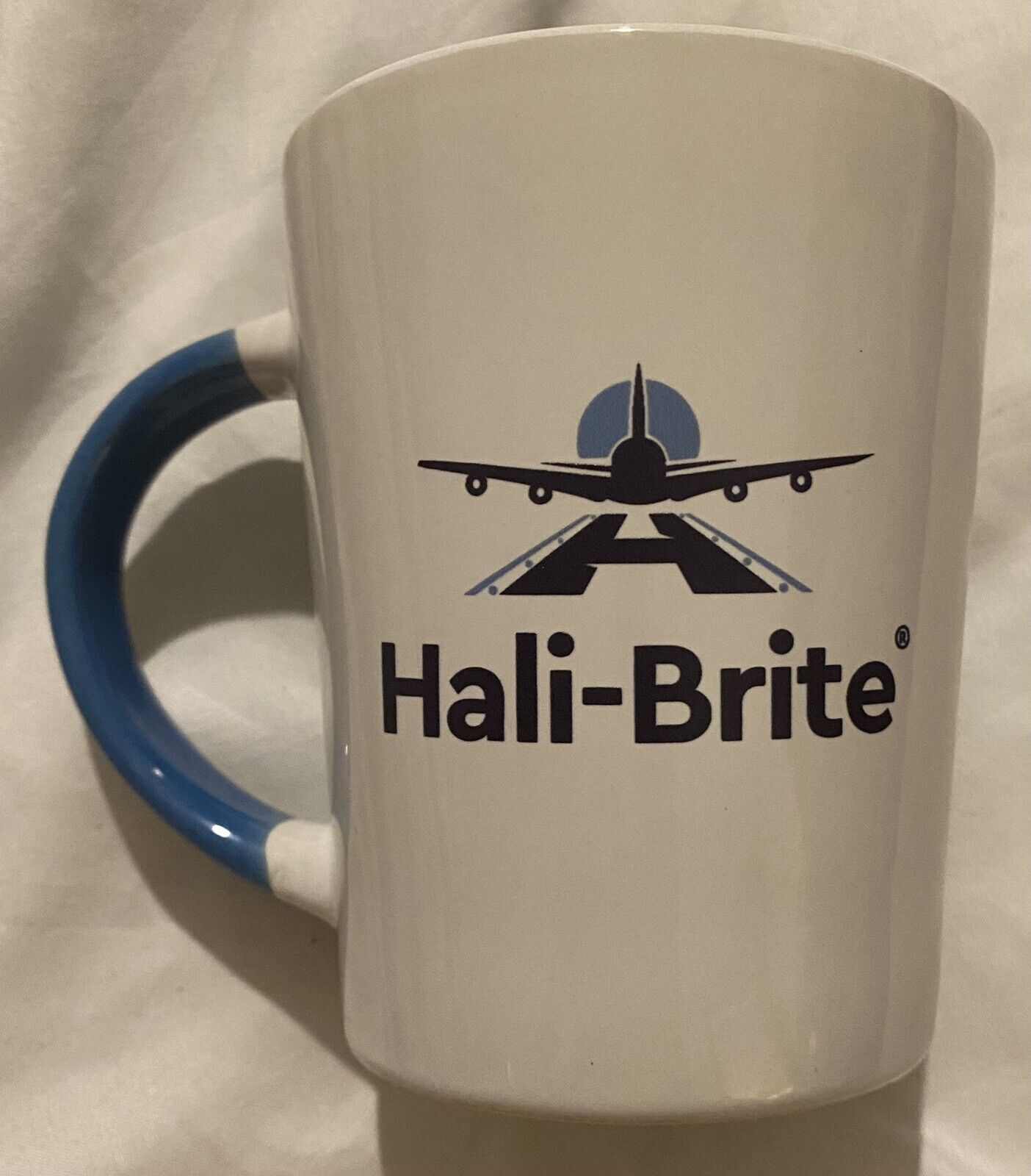 Hali-Brite Airfield Lighting Plane Logo White Coffee Mug 4.5” Aviation Airport
