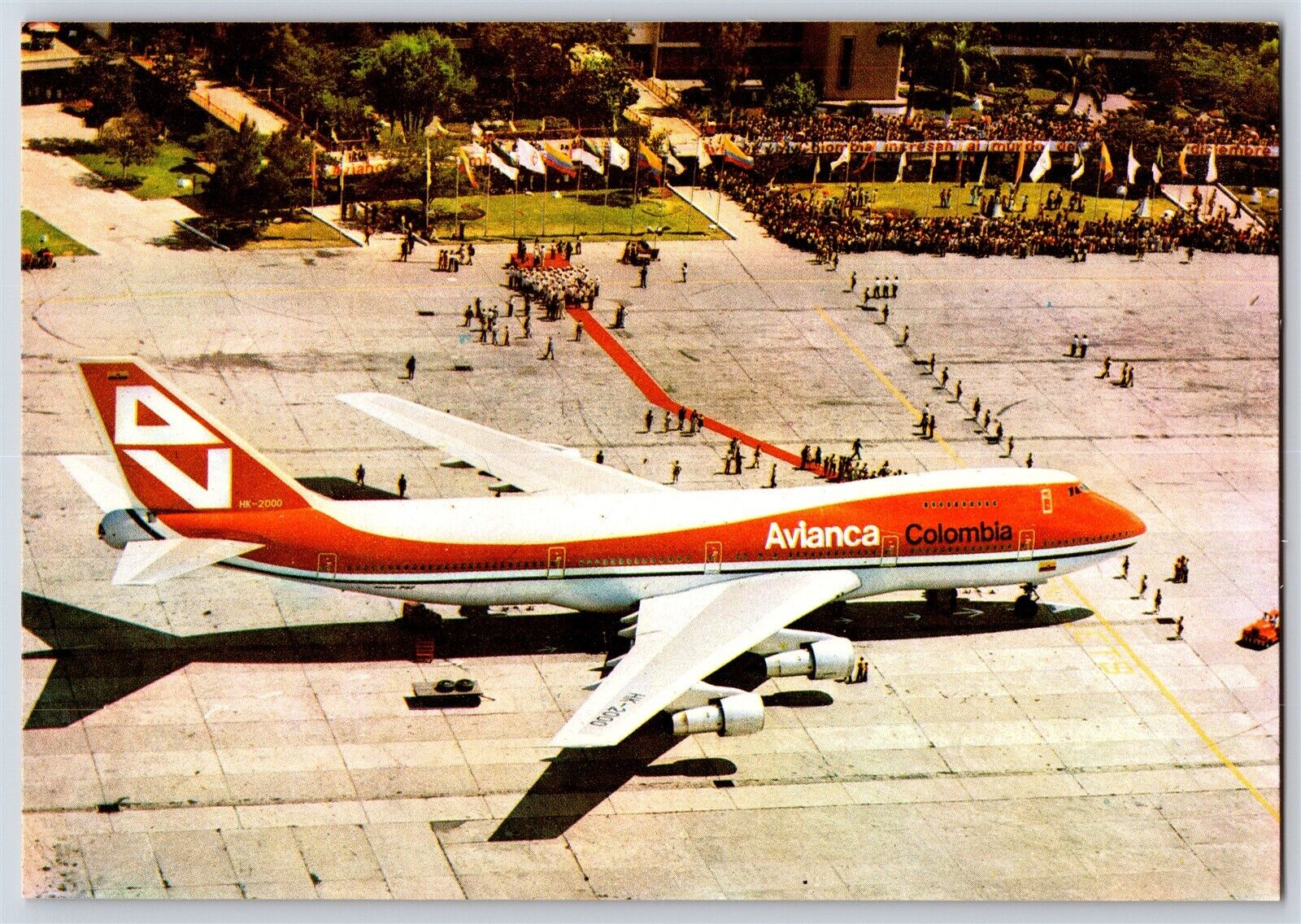Airplane Postcard Avianca Airline 1st Boeing 747 Medellin Colombia Movifoto BT19