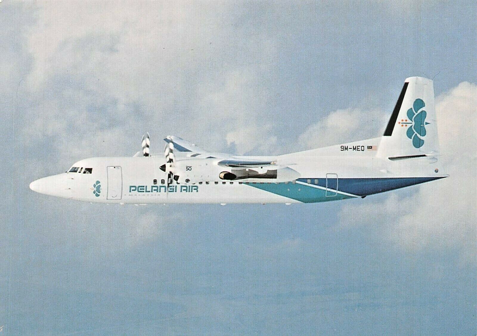 PELANGI AIR FOKKER 50 9M-MEQ Skyliner Card Airplane Postcard