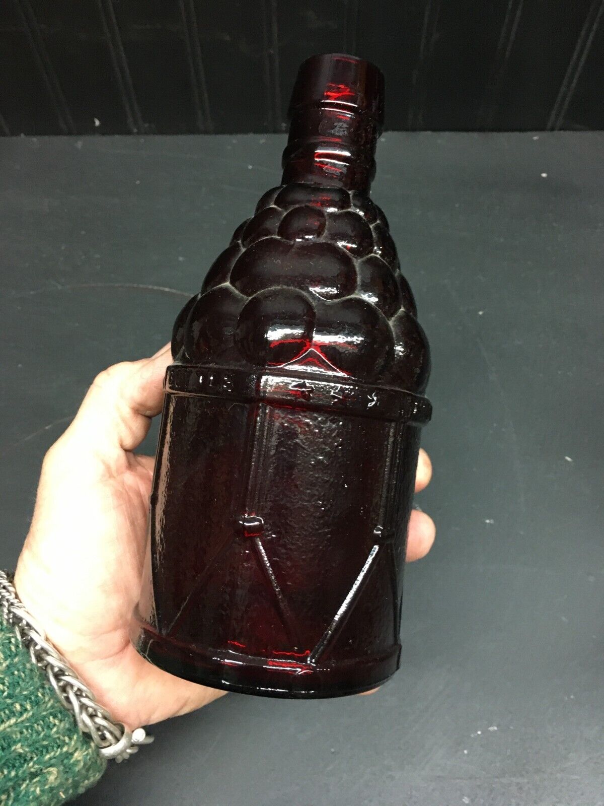 Vintage Rare Red  Glass McGIVERS American Army BITTERS Bottle Wheaton NJ