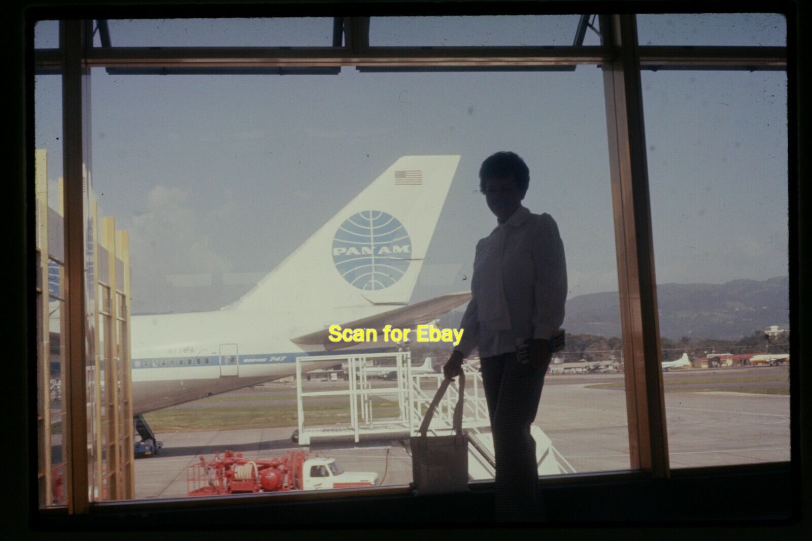 Pan Am N771PA Boeing 747 Aircraft in mid 1970's, Ektachrome Slide aa 12-24b