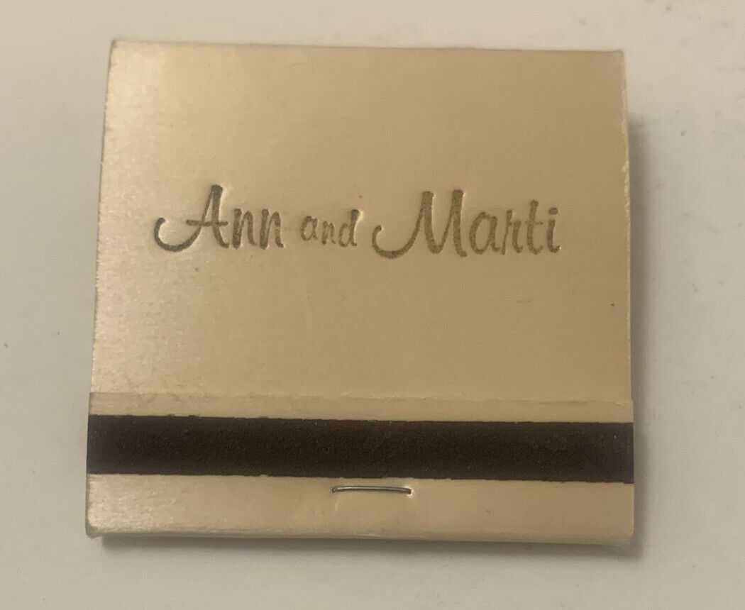 Vintage Ann & Marti Matchbook Full Unstruck Couple Souvenir Love Marriage