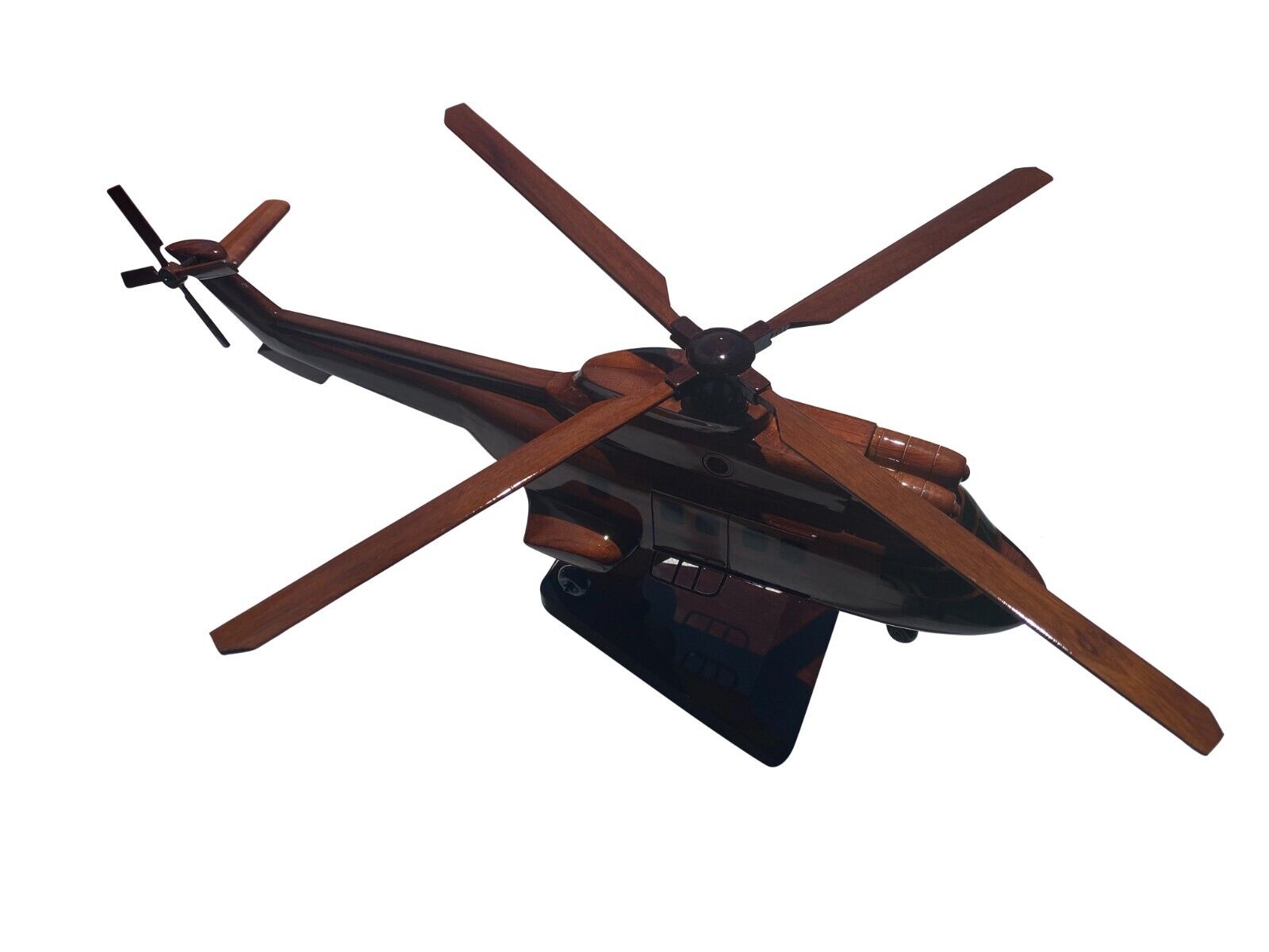 AS332 Super Puma Mahogany Wood Desktop Helicopter Model