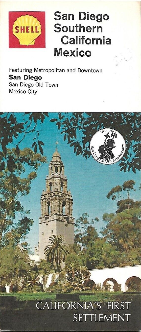 1969 SHELL OIL Road Map SAN DIEGO 