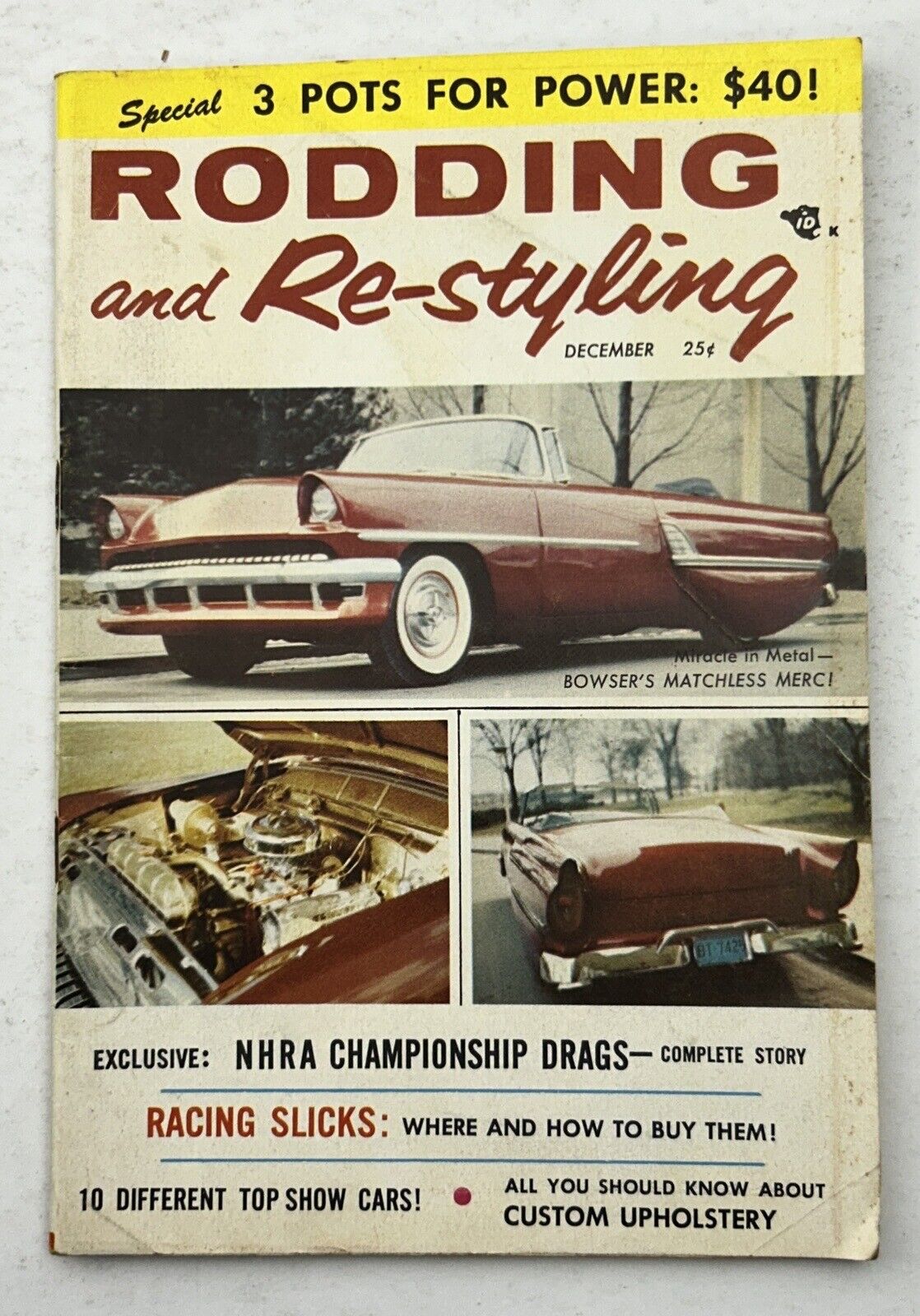 Rodding & Re-styling Magazine - Dec 1957 - Hot Rods, Vintage Luxury, Customs