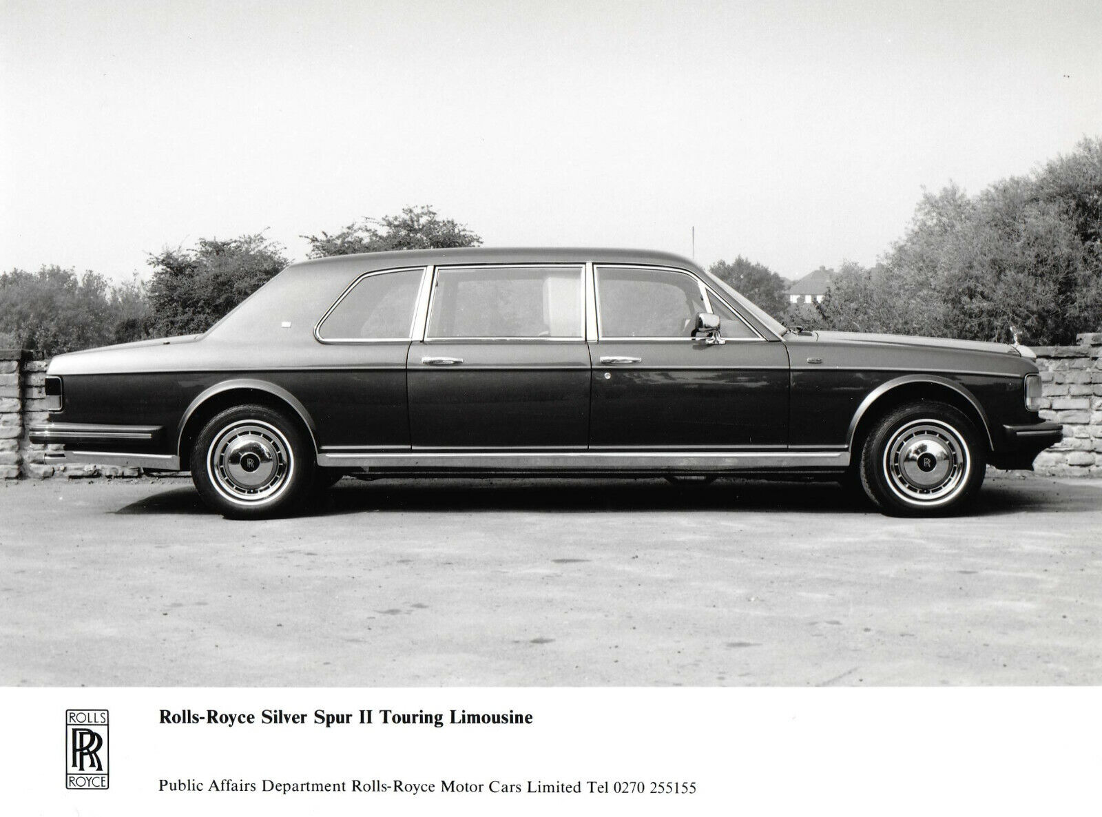 ROLLS ROYCE SILVER SPUR II TOURING LIMOUSINE. PERIOD PHOTOGRAPH. 