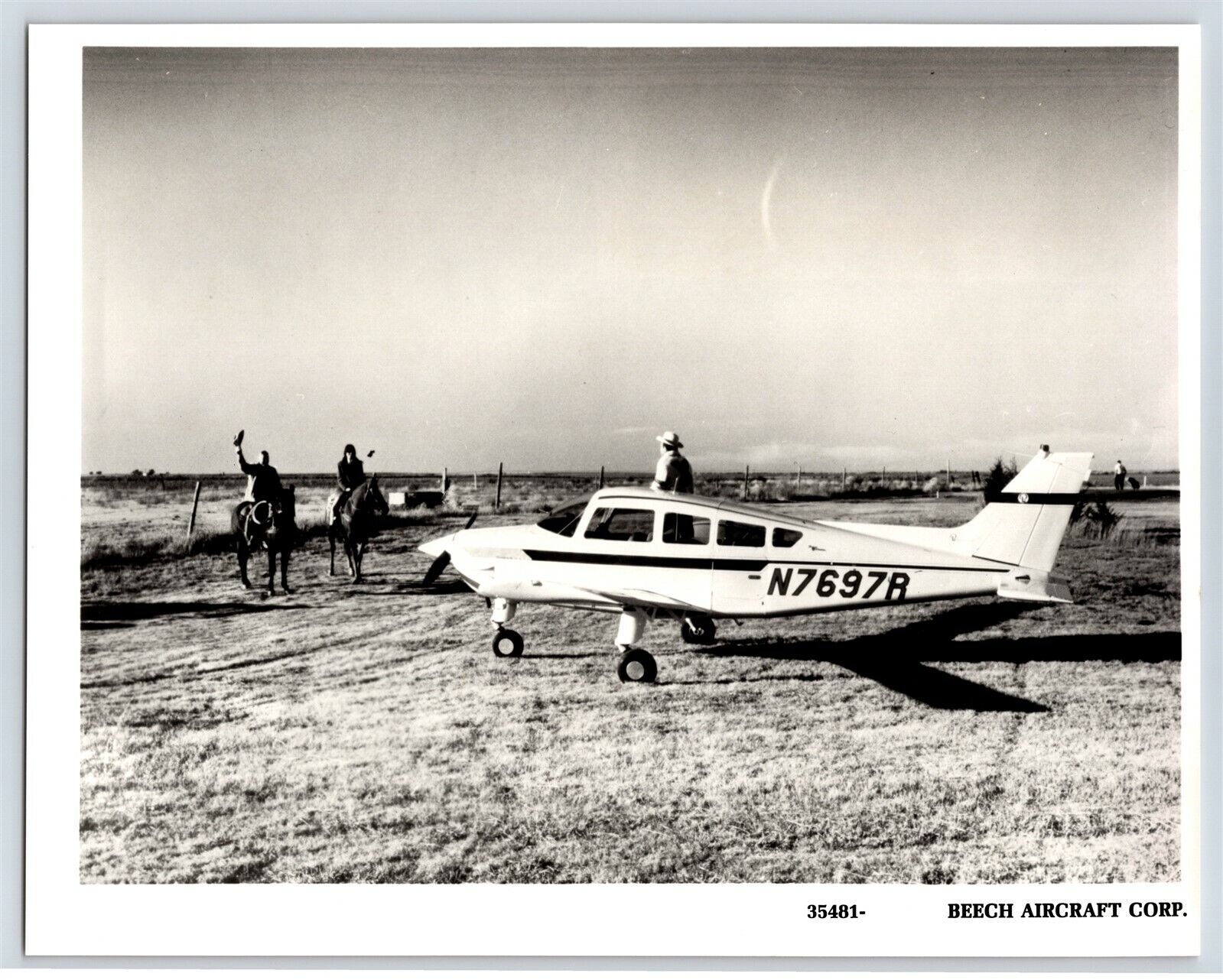 Aviation Airplane c1970s Beechcraft Musketeer Super 8x10 B&W Press Photo C3
