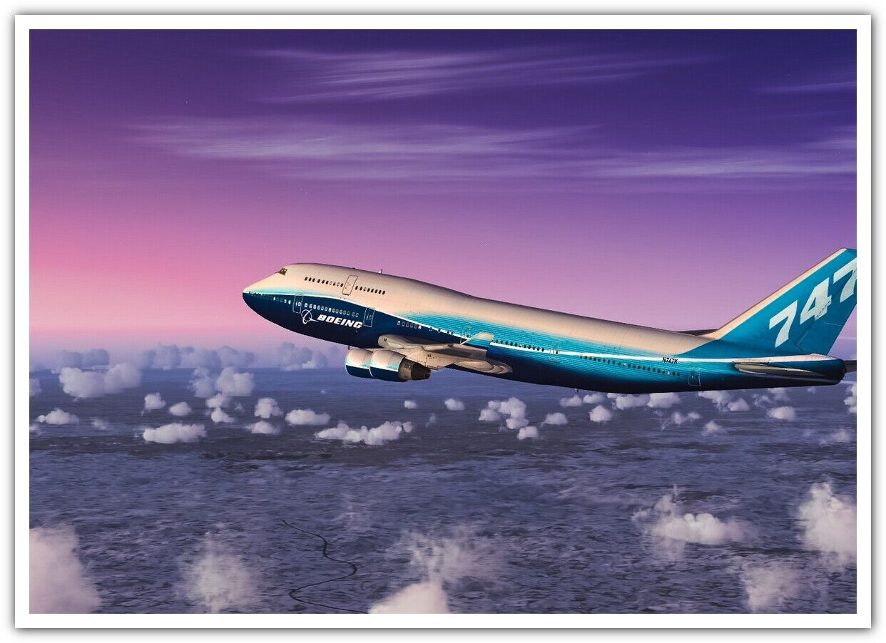 Boeing Boeing 747 airplane clouds aircraft flight simulator screen 154