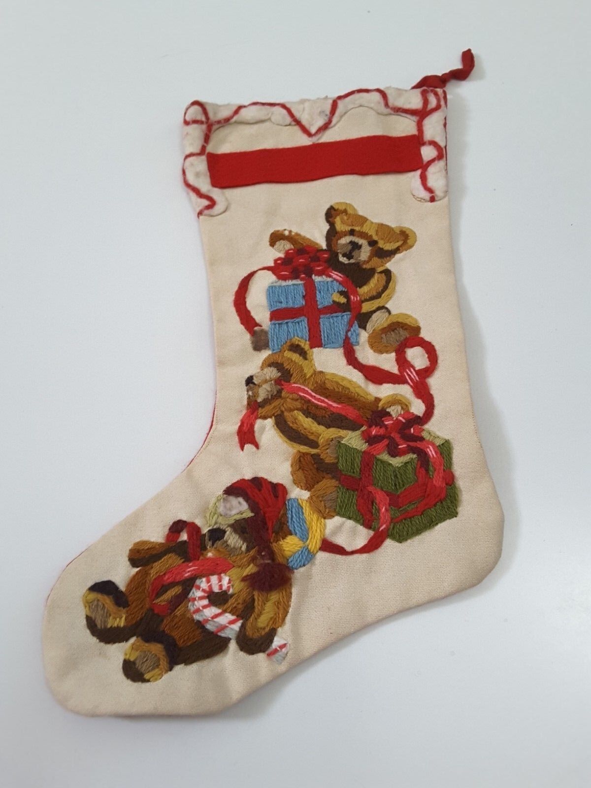 Sunset Stitchery Stocking Jingles Loves Christmas Bears Holiday #2001 Complete 
