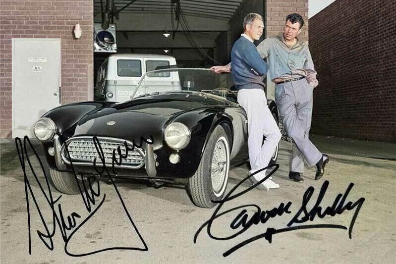 Carrol Shelby and Steve McQueen Autographed  Re-Print 4x6