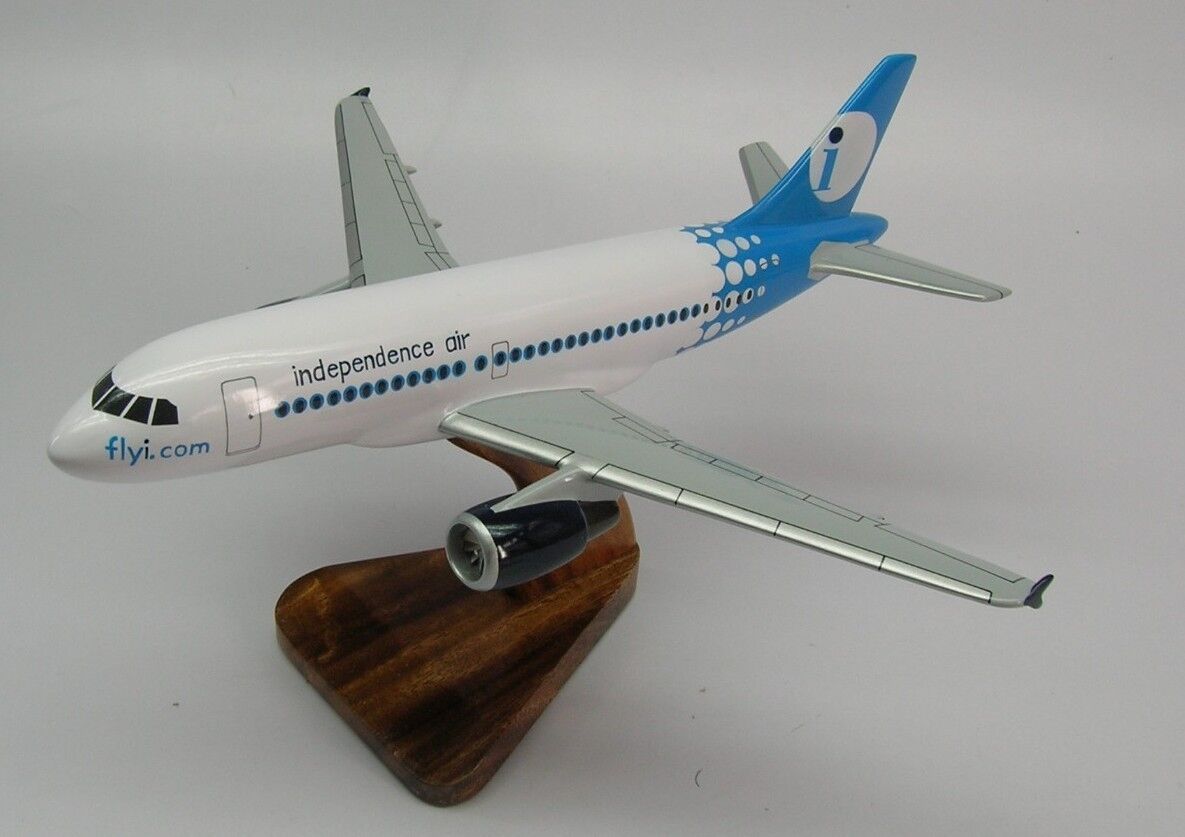 A-319 Independence Air Airbus A319 Airplane Desk Wood Model Small New