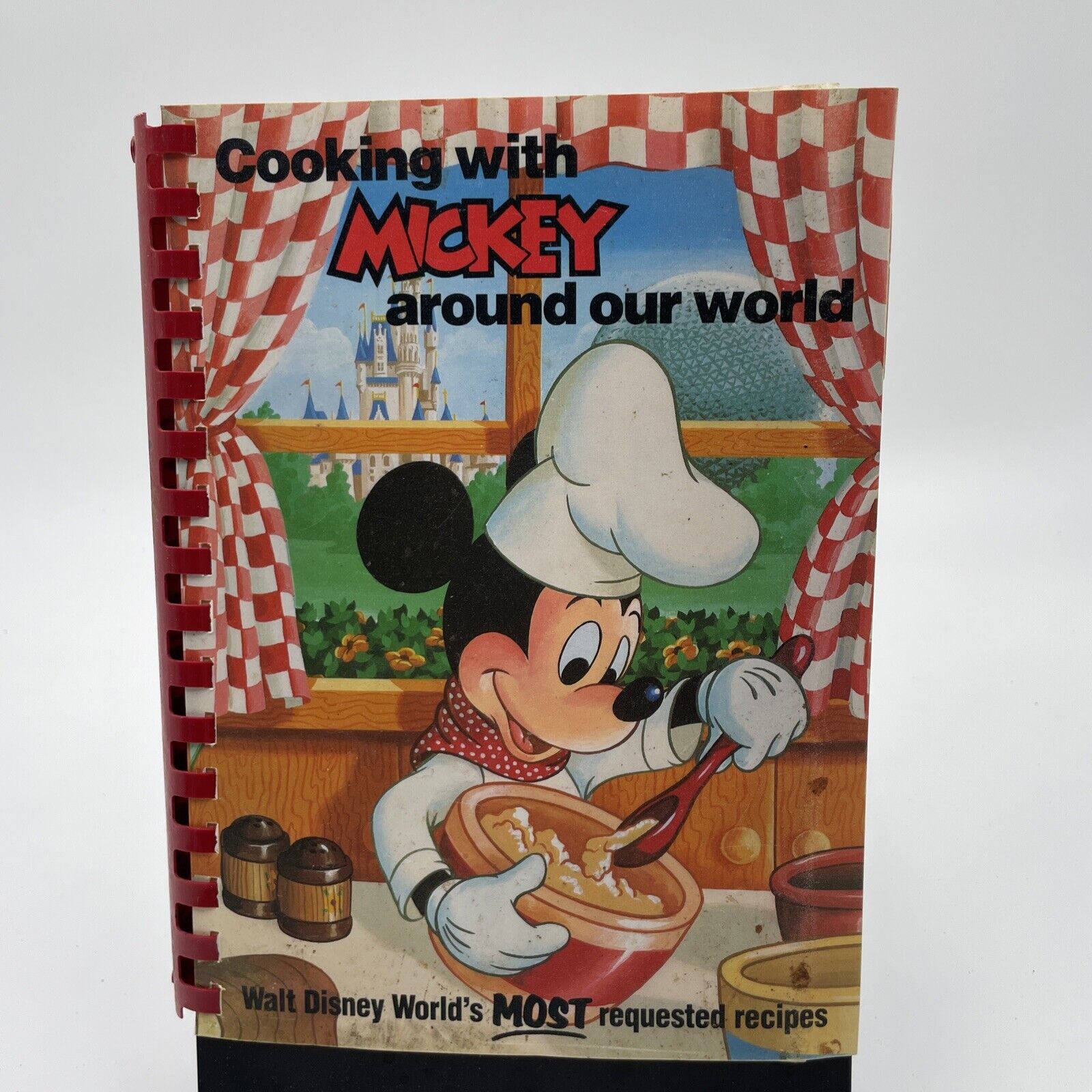 Cooking With Mickey Around the World 1986 First Print Vintage Cookbook Walt Disn