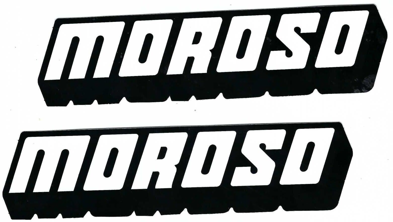 Moroso Racing Decal Stickers Set of 2  Black White Vinyl 7 Inches Long Size