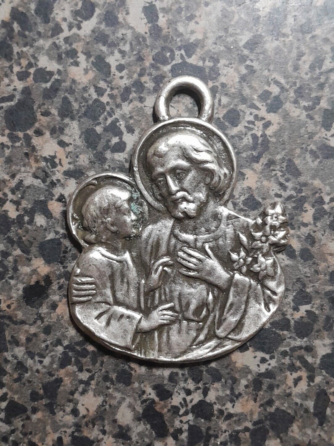 Vintage Large Saint Joseph Child Jesus Medal