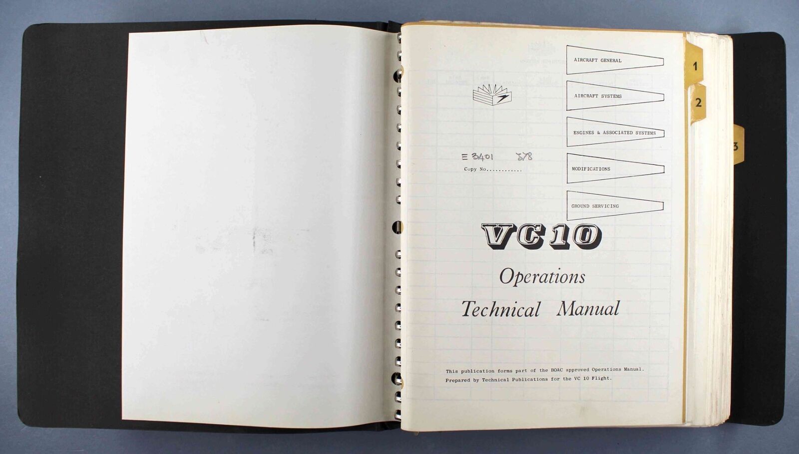 BOAC VICKERS VC10 OPERATIONS TECHNICAL MANUAL AIRLINE 1962 B.O.A.C.