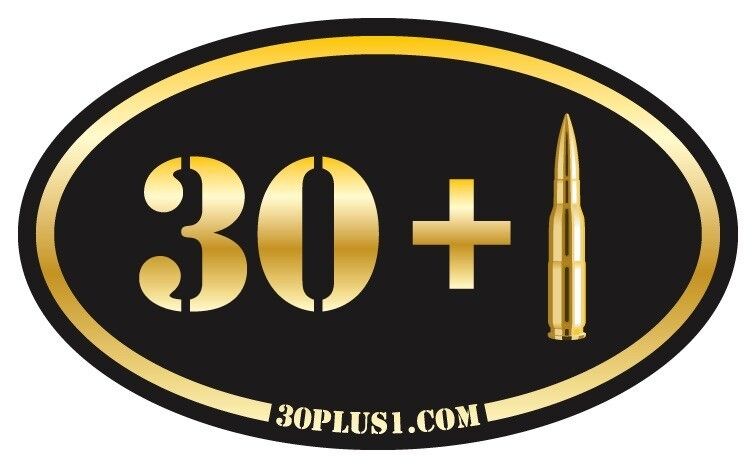 30+1 (30plus1) PRO GUNS, NRA, & 2nd Amendment Decal / Window / Bumper Sticker