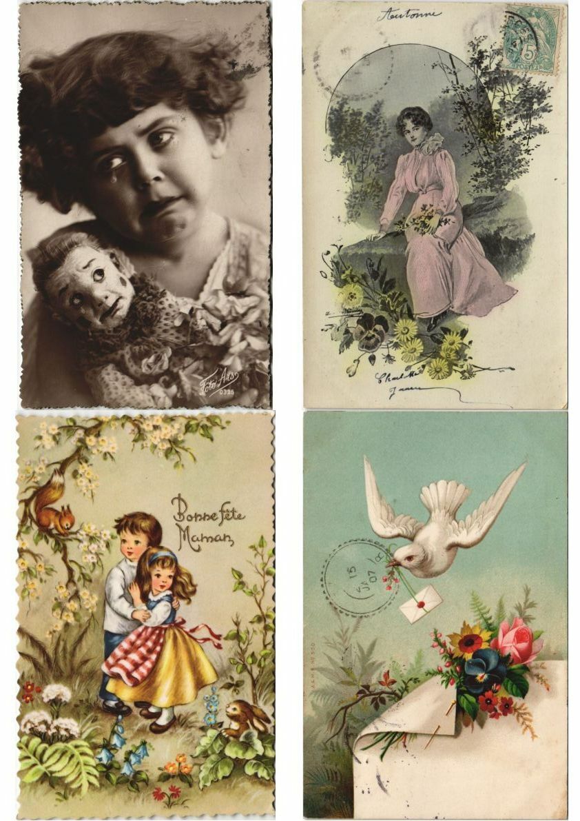 ADVERTISING MOSTLY FRENCH 28 Vintage Postcards Mostly Pre-1930 (L5084)