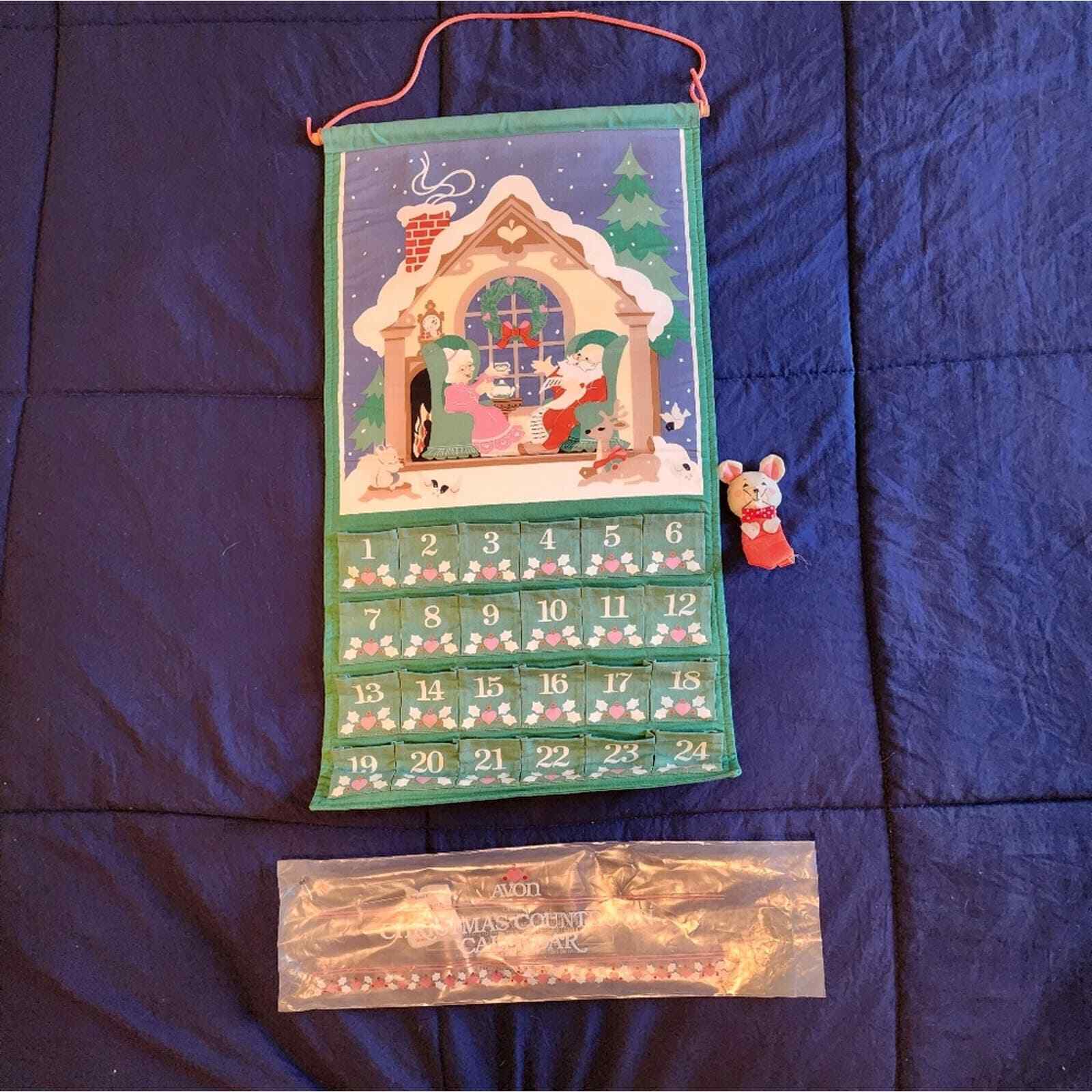 Avon Countdown to Christmas Advent Calendar WITH MOUSE Vintage 1987 Wall Hanging