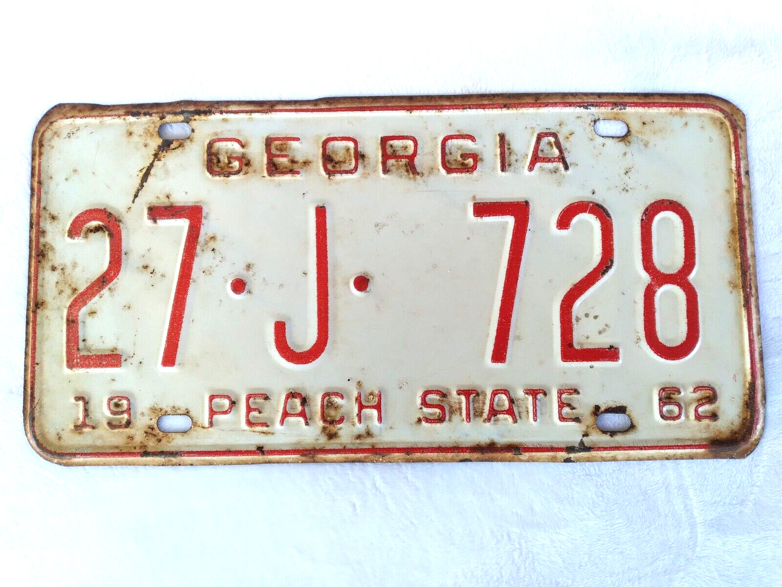 1962 Georgia License Plate 27-J-728
