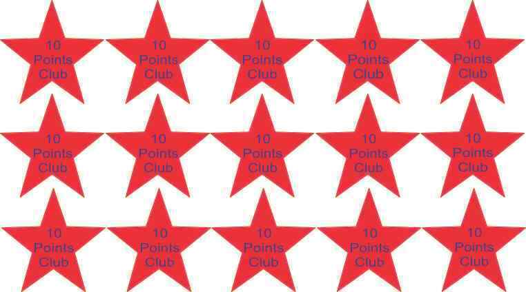 1in X 1in 15x 10 Points Club School Star Stickers Vinyl Reward Sticker Decals