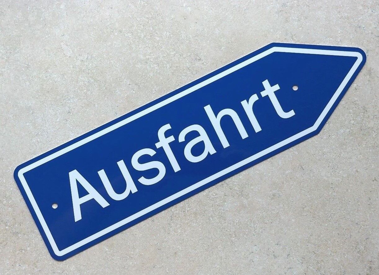 AUSFAHRT SIGN - German Autobahn Exit Marker - Aluminum -   /   