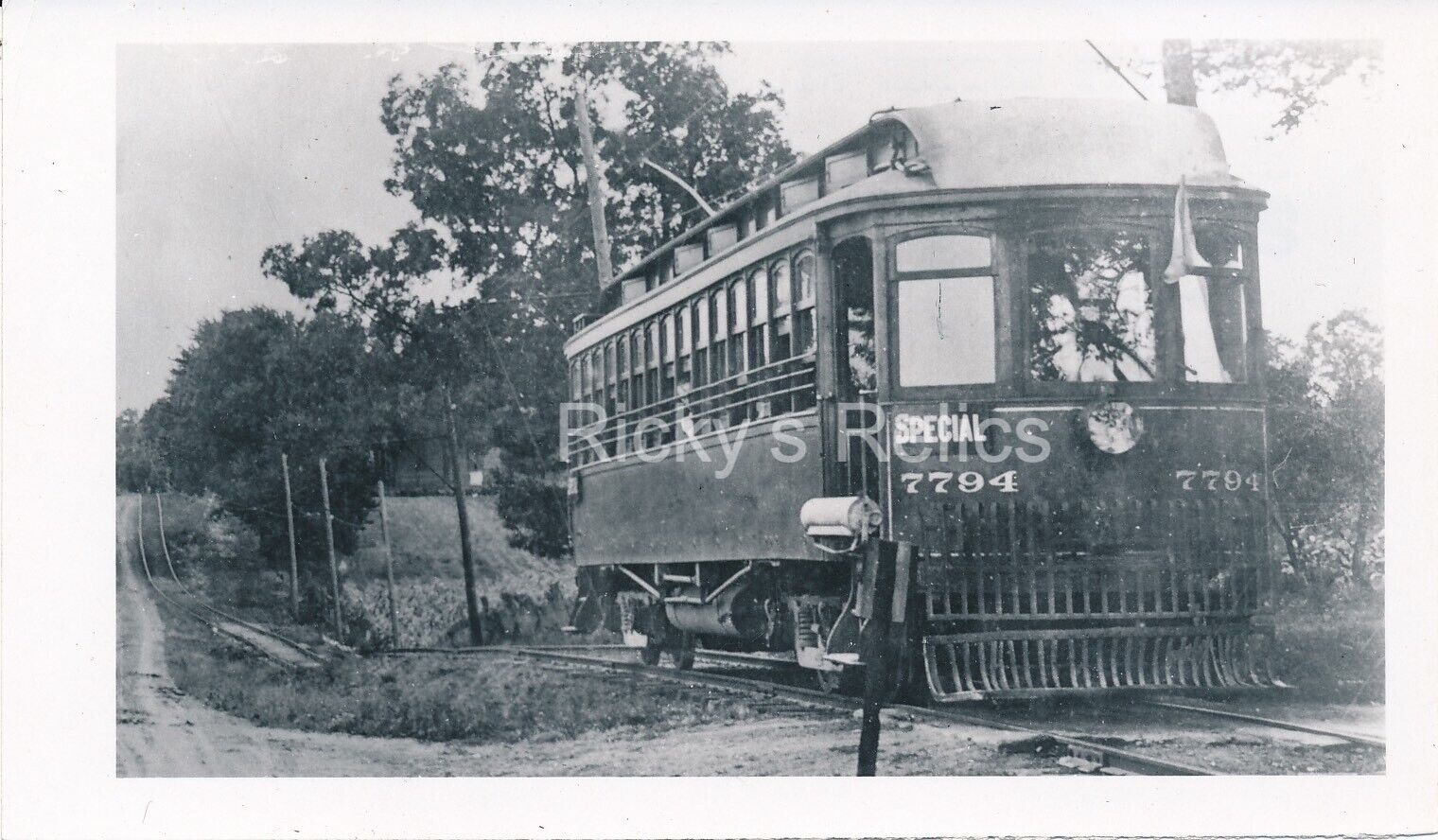 B&W Photo Detroit United Railway #7794 MI 1920’s Special