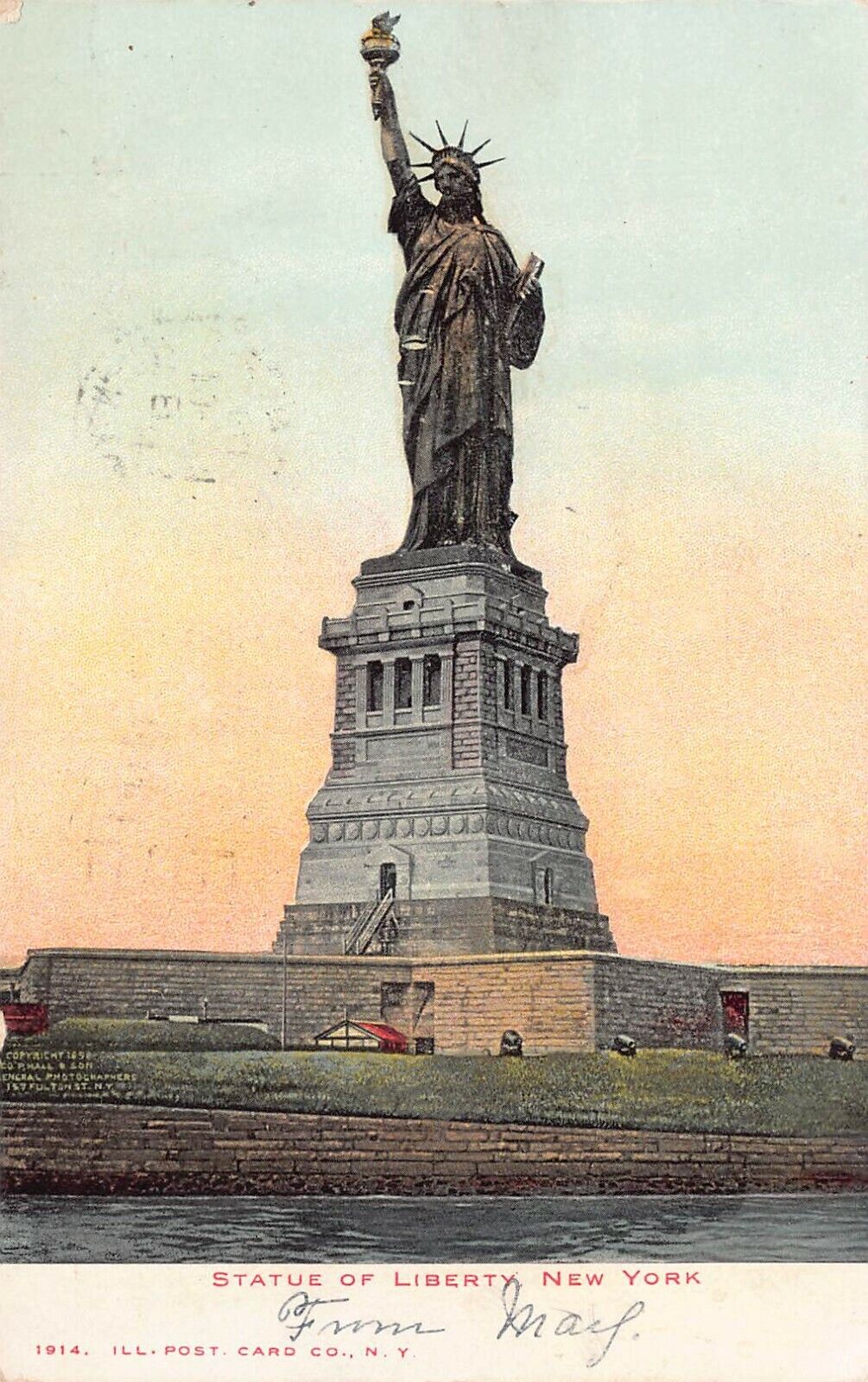 Statue of Liberty, New York City, N.Y., Very Early Postcard, Used in 1906