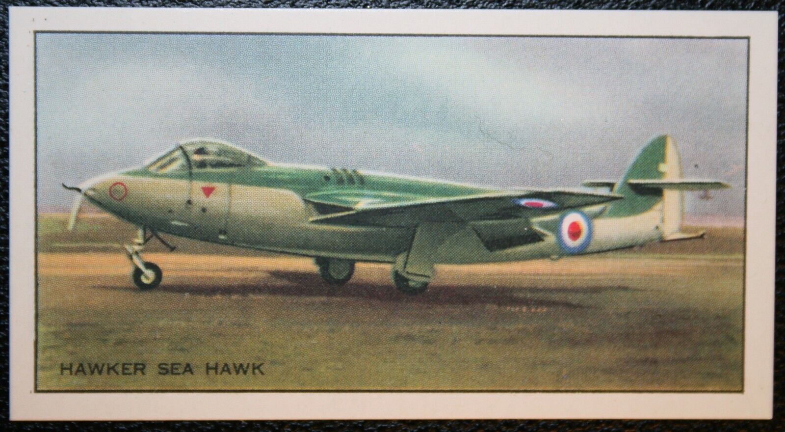 HAWKER SEA HAWK  Royal Navy Jet Fighter  Vintage 1950\'s Card  PC09M