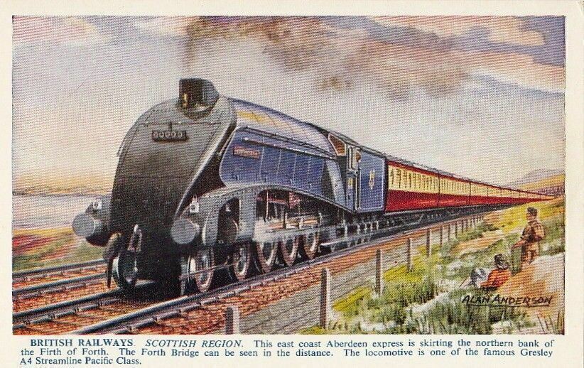 Postcard Railroad Train British Railways Scottish Region 