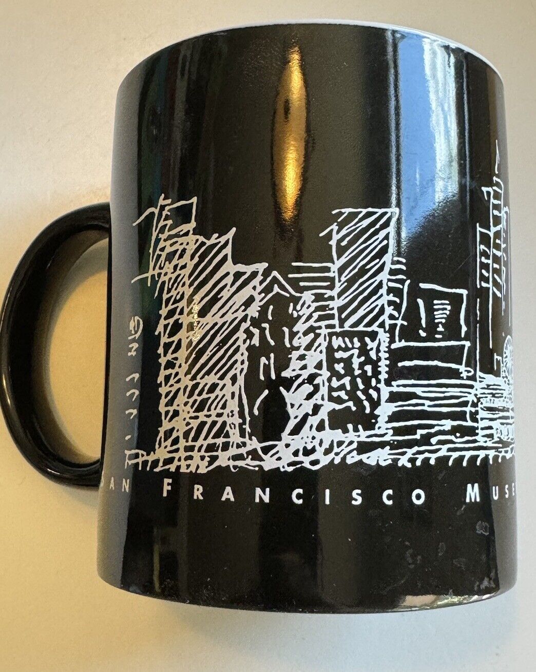 Nice San Francisco Museum Of Modern Art Black Coffee Mug RARE MINTY