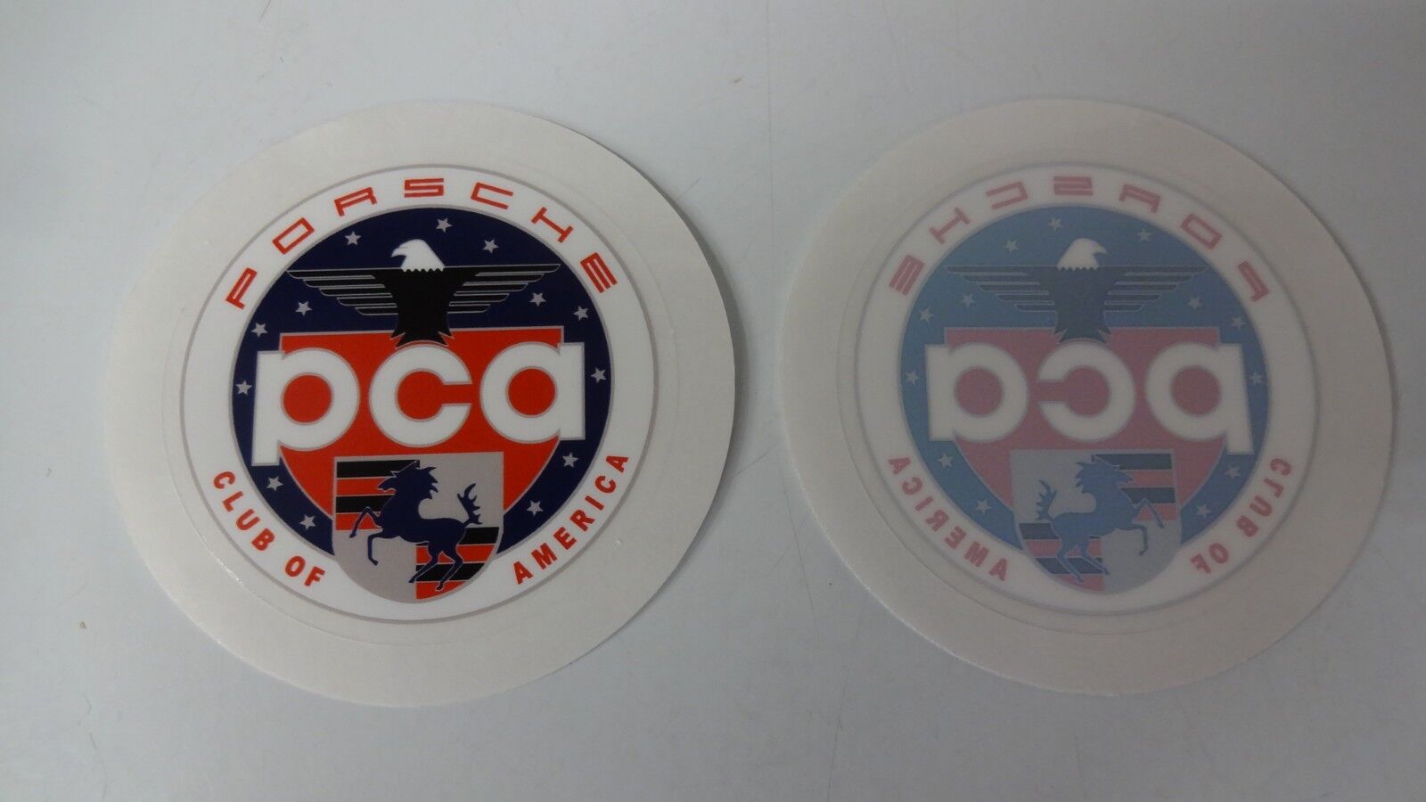 PCA Porsche Club of America Window Stickers (2) Decal Round 2.25\